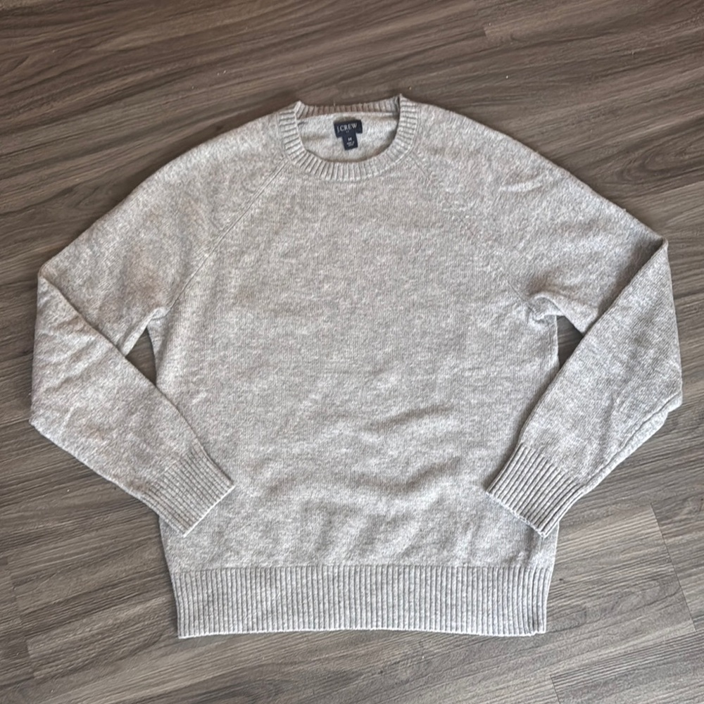 J. Crew Mens Gray Wools Crew Neck Sweater szM